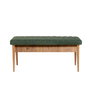 Hanah Home Banco Verde Pino Atlántico, Banco de Lino, Banco para Sala de Estar, Entrada o Dormitorio, 110x40x46 cm, Diseño Moderno